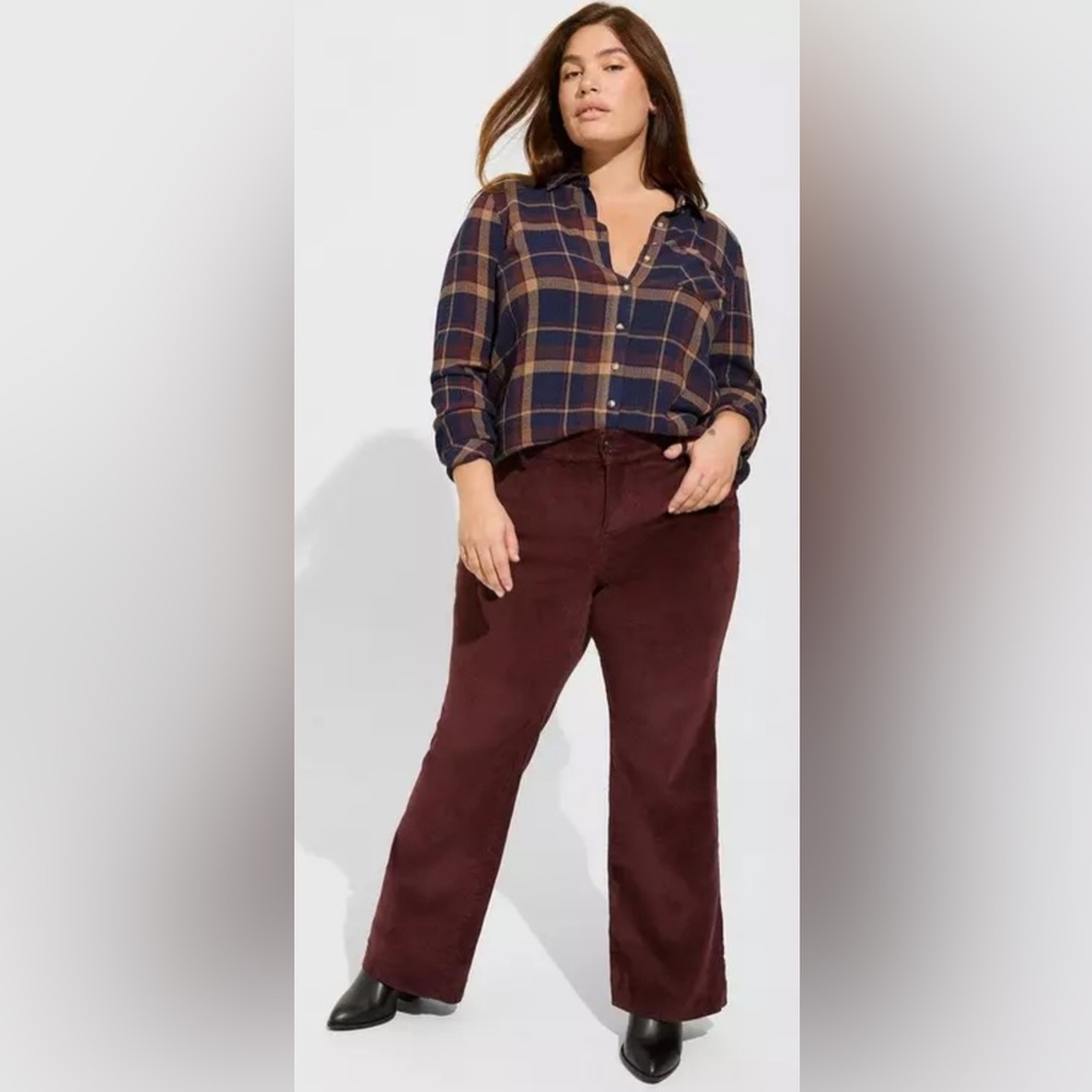 Torrid Burgundy Corduroy Boot Cut Pants